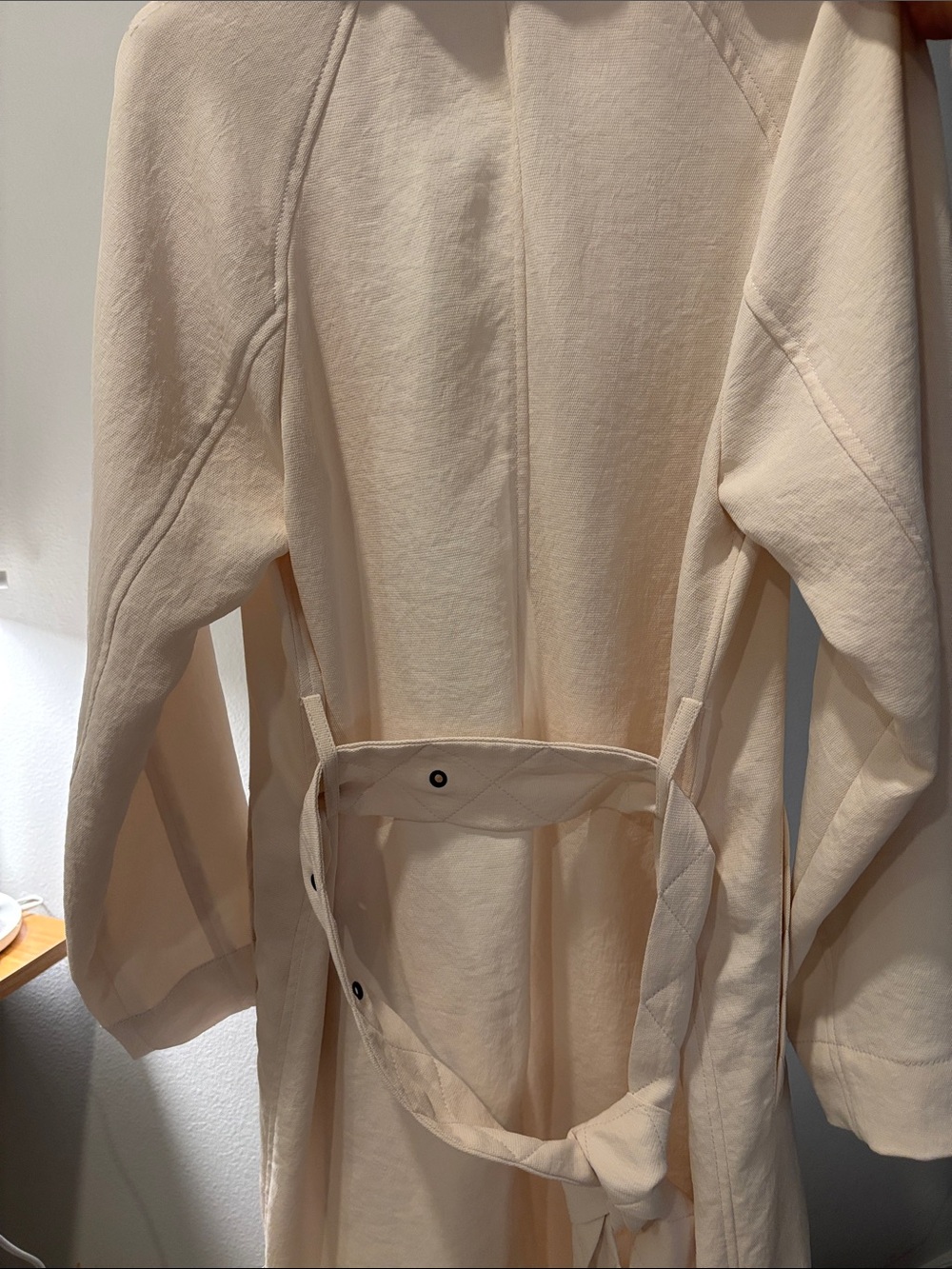 Aritzia Cream Long Button-Front Trench Coat - Picture 2 of 6